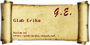 Glab Erika névjegykártya